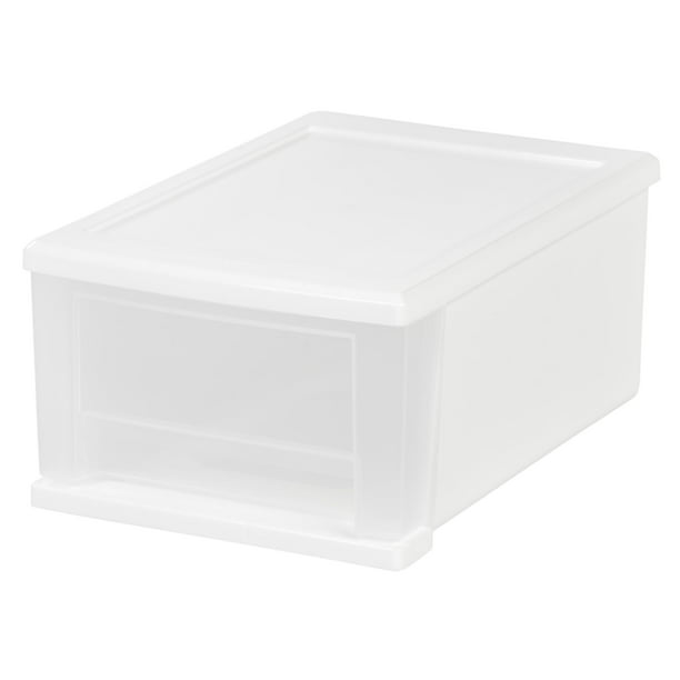 7-Quart 4-Pack Storage Organizer Unit White SD-22 Plastic Stacking Drawer 